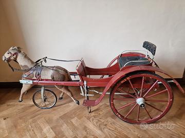 Calesse cavallo giocattolo primi 900 vintage legno