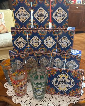 Set 6 bicchieri birra messina .