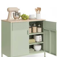 Mobile in acciaio con ripiano in legno- NUOVO