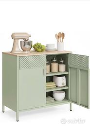 Mobile in acciaio con ripiano in legno- NUOVO