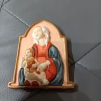 Piccola Icona Sacra Madonna e Gesù in ceramica