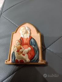 Piccola Icona Sacra Madonna e Gesù in ceramica