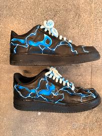 Nike AF1 nere personalizzate da Clessio lab 45.5