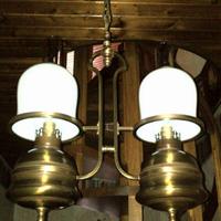 Lampadari in Ottone con vetro satinato