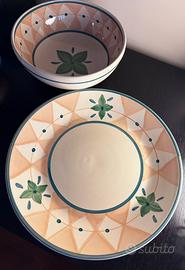 CALECA SERVIZIO PIATTI COMPLETO DIPINTO A MANO