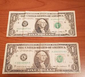 2 Banconota One Dollar USA del 1985