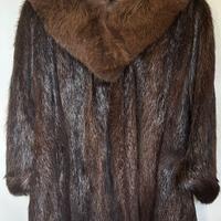 Pelliccia vintage castorino c/collo in volpe