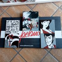 Set di 4 mattonelle serie Lupin e Margot.