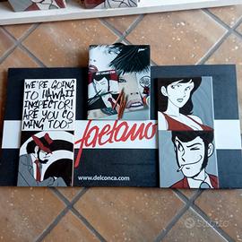 Set di 4 mattonelle serie Lupin e Margot.