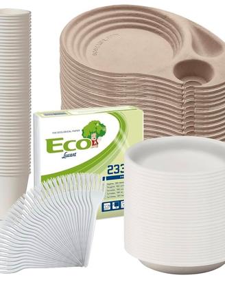 Set stoviglie biodegradabili eco