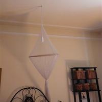 Zanzariera letto matrimoniale con cerchio bambu