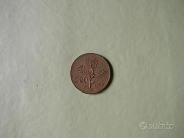 20 lire italiane 1957