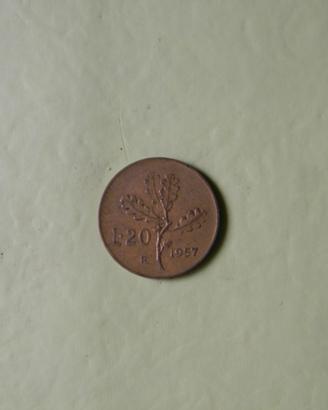 20 lire italiane 1957