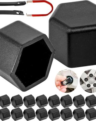 Set 24 tappi copribulloni ruota in silicone 17 mm