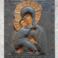 Icona ortodossa bizantina Madonna con Bambino