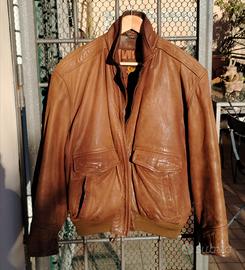 Stewart - Giubbotto in pelle marrone anni '80

