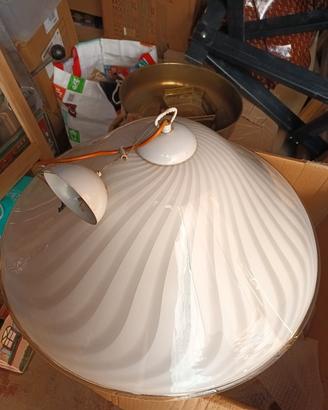 grande lampadario xxl anni 70 in vetro di murano 