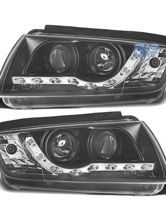 FARI SKODA FABIA 99-07 LUCE DIURNA LED FONDO NERO
