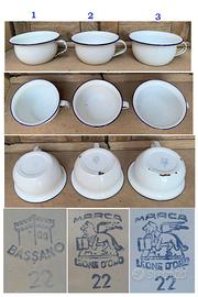 Lotto 3 vaso notte vasino rinale smaltato Leone