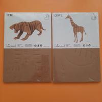 2 X 3D puzzle tigre e giraffa in cartone