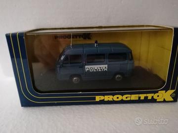 modellino fiat 900 t pulmino polizia