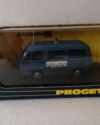 modellino fiat 900 t pulmino polizia