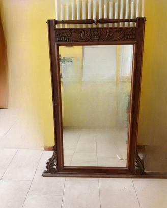 Specchio Antico in Noce Intagliata - S