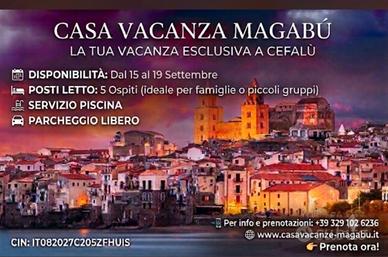 Disponibilità dal 15 al 19 settembre piscina apert