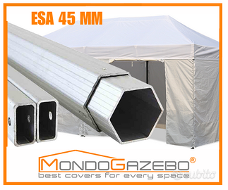 Gazebo pieghevole 3x6 alluminio 45 mercato 6x3 mt
