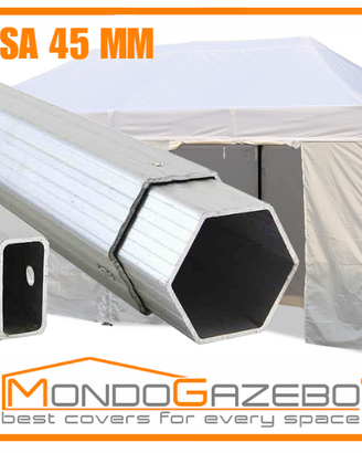 Gazebo pieghevole 3x6 alluminio 45 mercato 6x3 mt