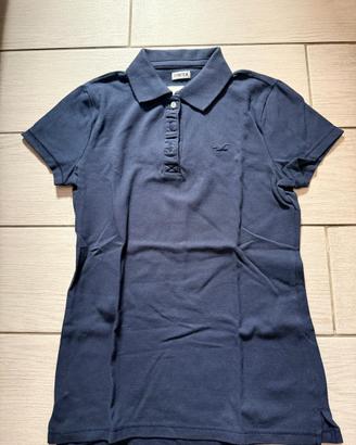 Polo hollister blu navy stretch taglia xs nuova