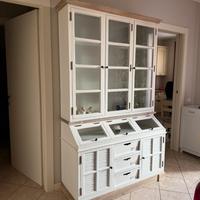 Mobile dispensa credenza con vetrina shabby chic