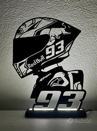 Marc Marquez silhouette lampada led