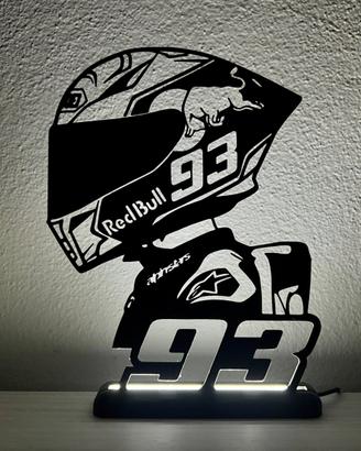 Marc Marquez silhouette lampada led