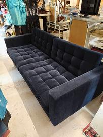 Divano velluto blu modello Ikea Landskrona