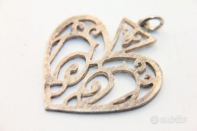 Stupendo ciondolo cuore celtico argento
