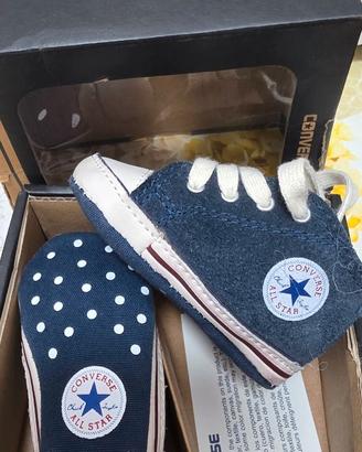 Scarpine culla blu converse n.17 unisex