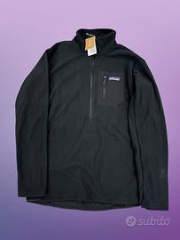 Pile tecnico Patagonia 1/4 zip nero taschini nero
