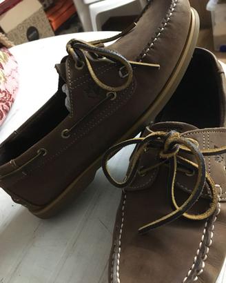 Scarpe da barca Lumberjack uomo in pelle con lacci