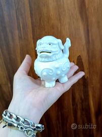 Cane Foo porcellana cinese bianco collezione 