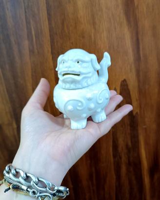 Cane Foo porcellana cinese bianco collezione 