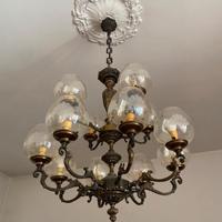 lampadario ,ferro battuto da soggiorno 