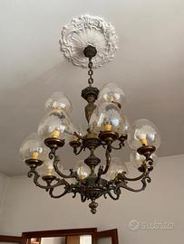 lampadario ,ferro battuto da soggiorno 