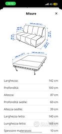 Divano letto Ikea lycksele  2 posti