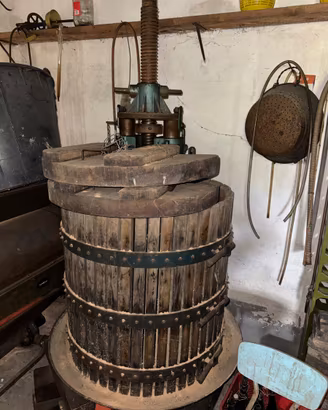 Grande torchio per uva e vinacce da cantina
