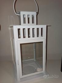 Lanterna portacandele bianca