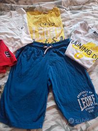4 t shirt Leone e Polo+ felpa Mek e shorts t.14/15