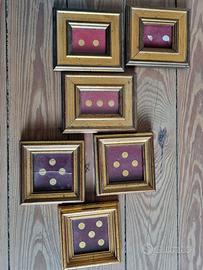 Timbro placcato oro e monete d'oro