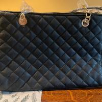 Borsa nera trapuntata in ecopelle nuova