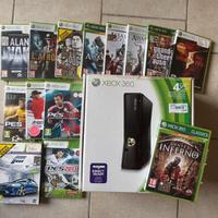 XBOX 360 slim in box + 14 giochi e 2 controller